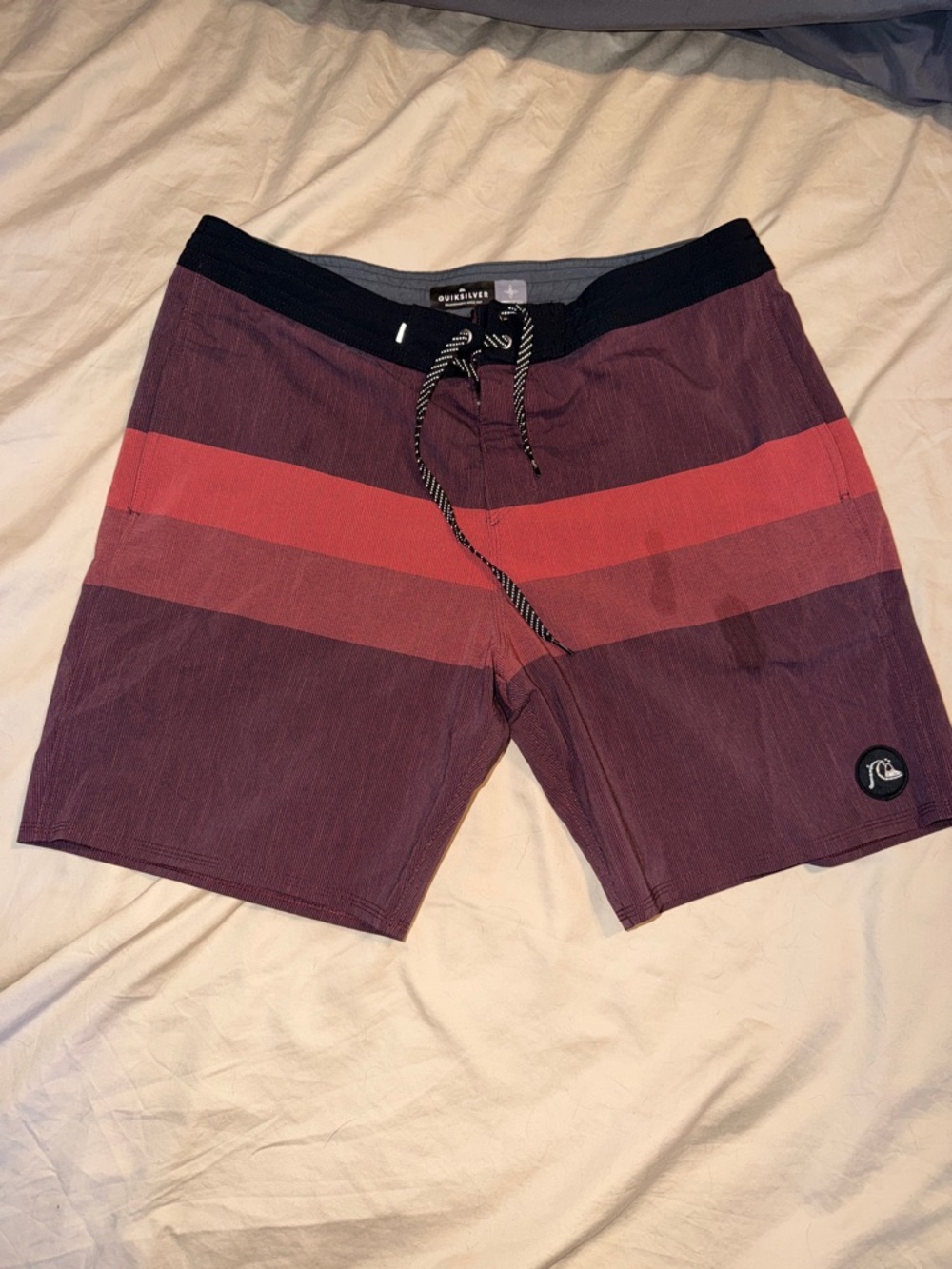 Quiksilver Men’s Red Stripe Swim Trunks